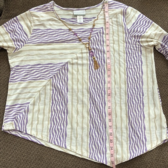 Alfred Dunner Women's Garden Party Spliced Stripe Texture Top size PXL - Picture 8 of 12